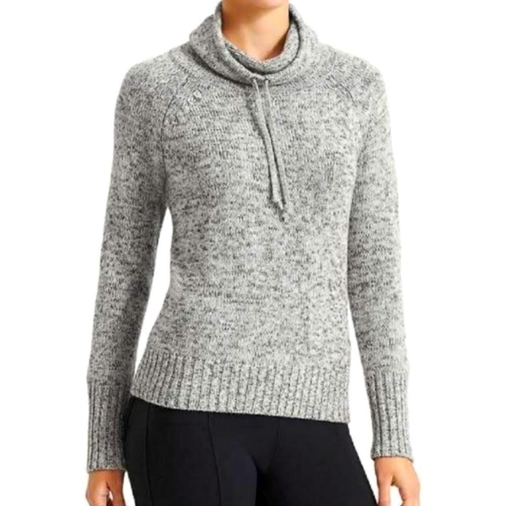 Athleta Grey Cowl Neck 100% Merino Wool Sweater Women’s XS